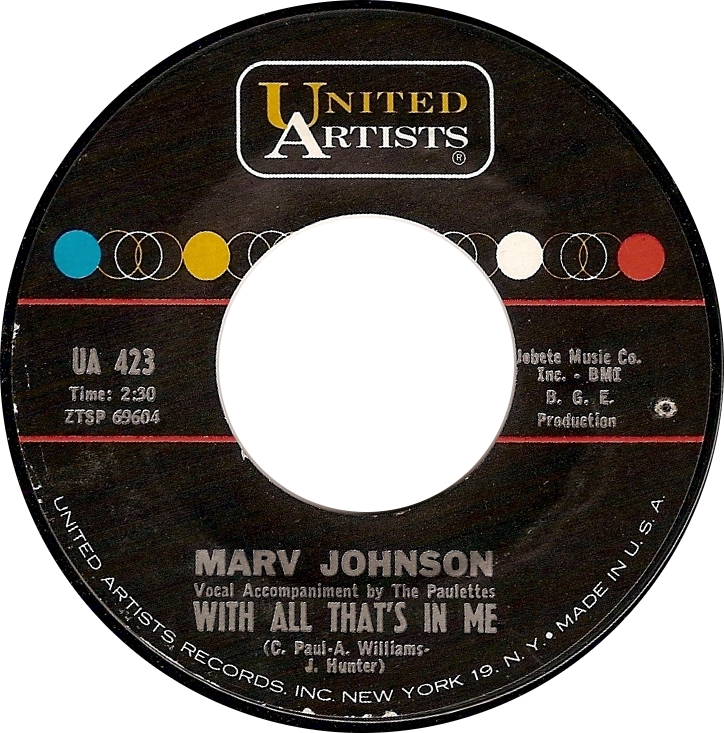 Marv Johnson, With All That’s In Me (UA 423)